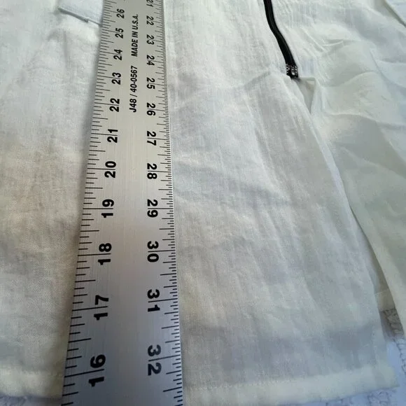 Fridaze Linen Redefined Mandarin Collar Side Button Zippered Tunic Size XL White - Picture 9 of 9